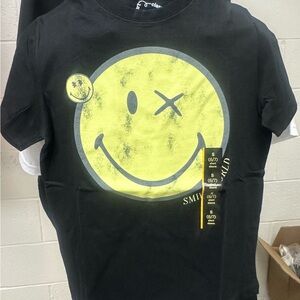 Black Smiley Face Kids Tee